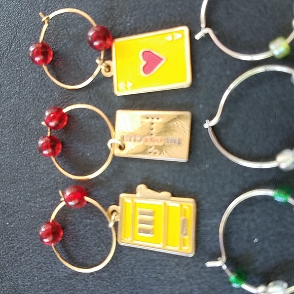 Wine Charms Wine,Cheese, Corkscrew, Barrel, Casino Grapes, Beaded - Picture 2 of 2